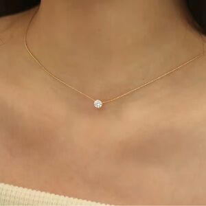 Elegant Gold Necklace with Crystal Pendant